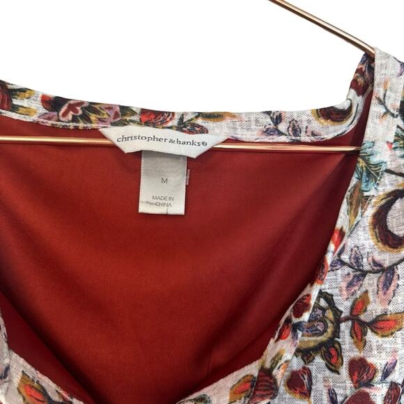 Christopher & Banks Floral Tank Shell Size medium - Picture 2 of 7
